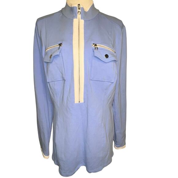 Boston proper beyond travel chic half zip snap pockets, stretchy knit shacket XL - Picture 1 of 9